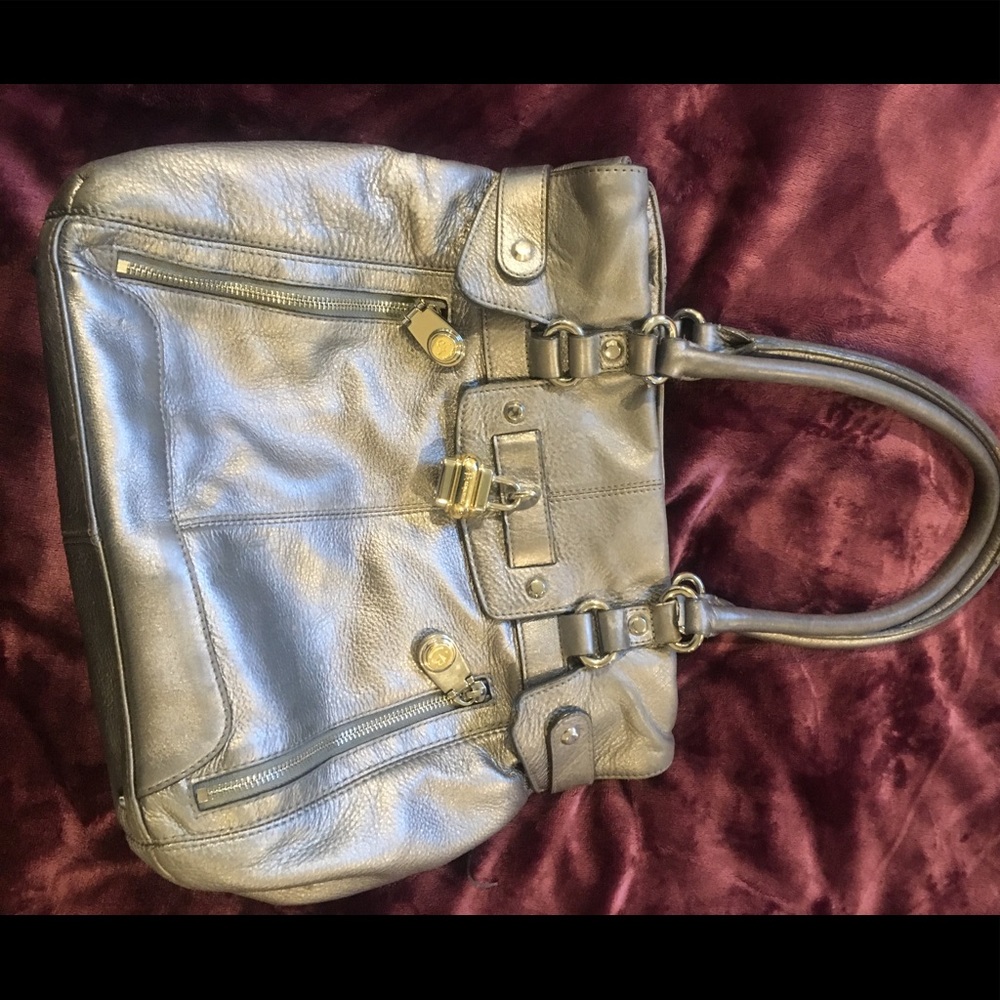 Silver leather B Makowski purse